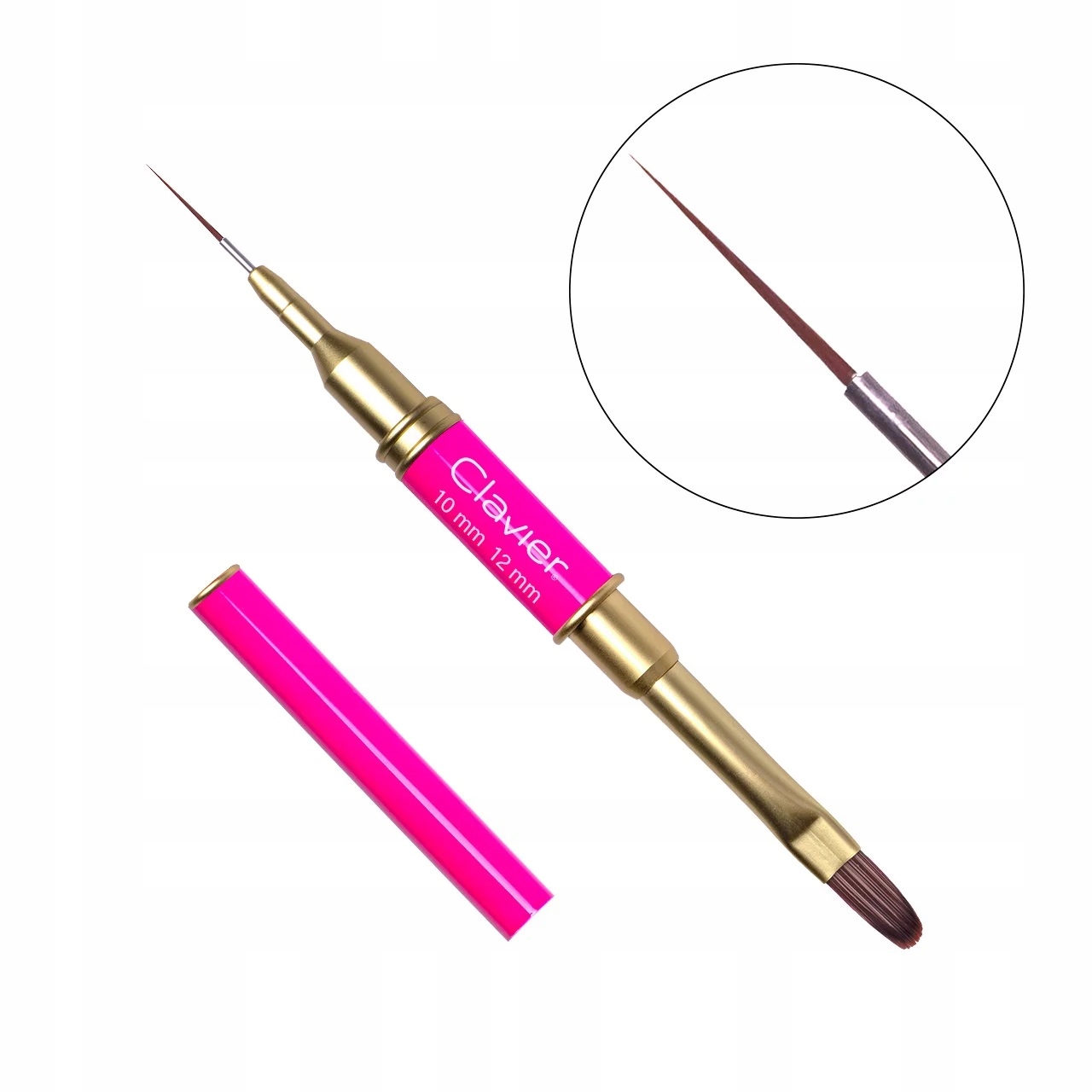 Clavier Oboustranný štětec na zdobení a gel Magenta 10 mm a 12 mm 1 ks