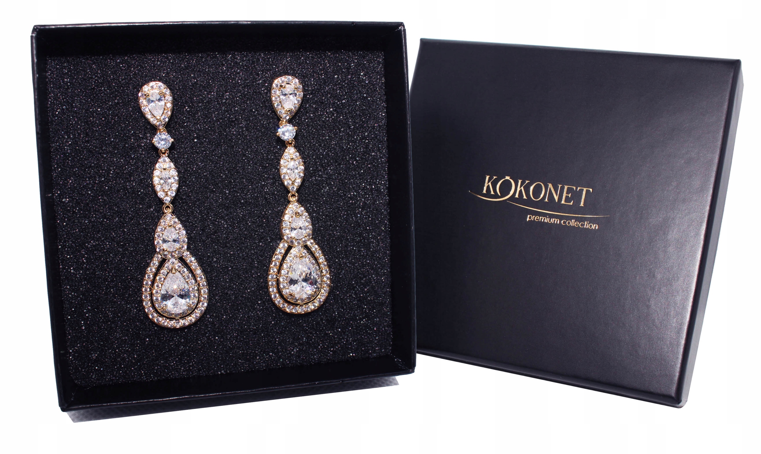 Náušnice dlouhé Visací vysoké kvality zlaté barvy