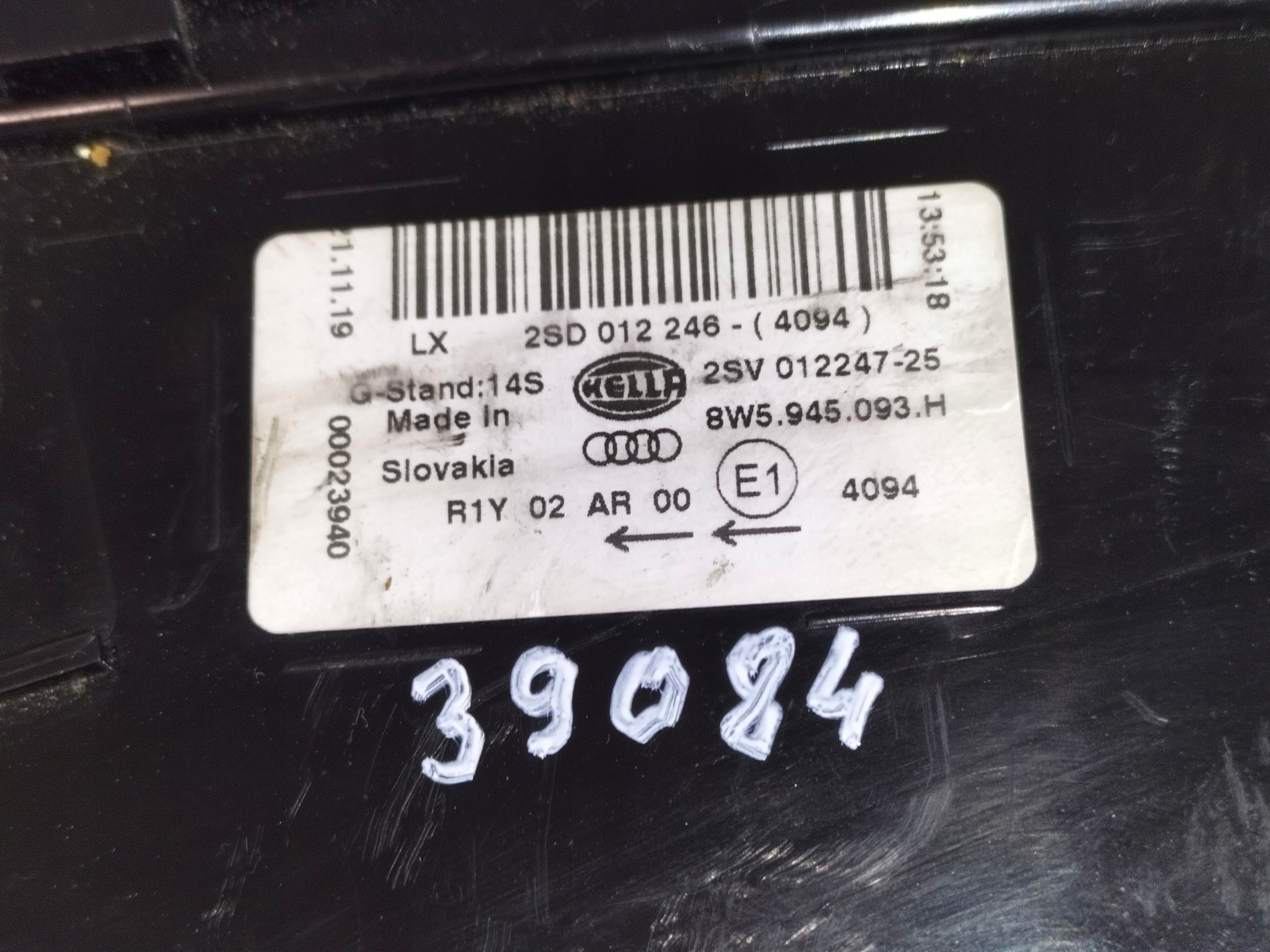 light rear rear part left AUDI A4 B9 15-19 sedan LED