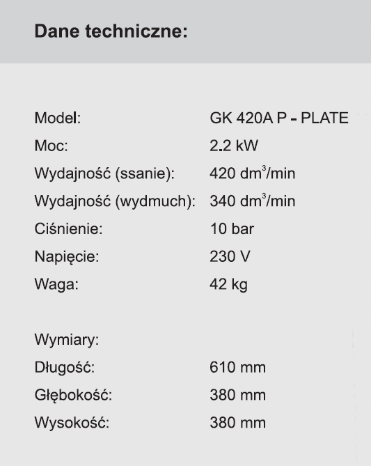 KOMPRESOR WALTER GK 420A PLATE 230V + 1L OLEJU Marka Walter