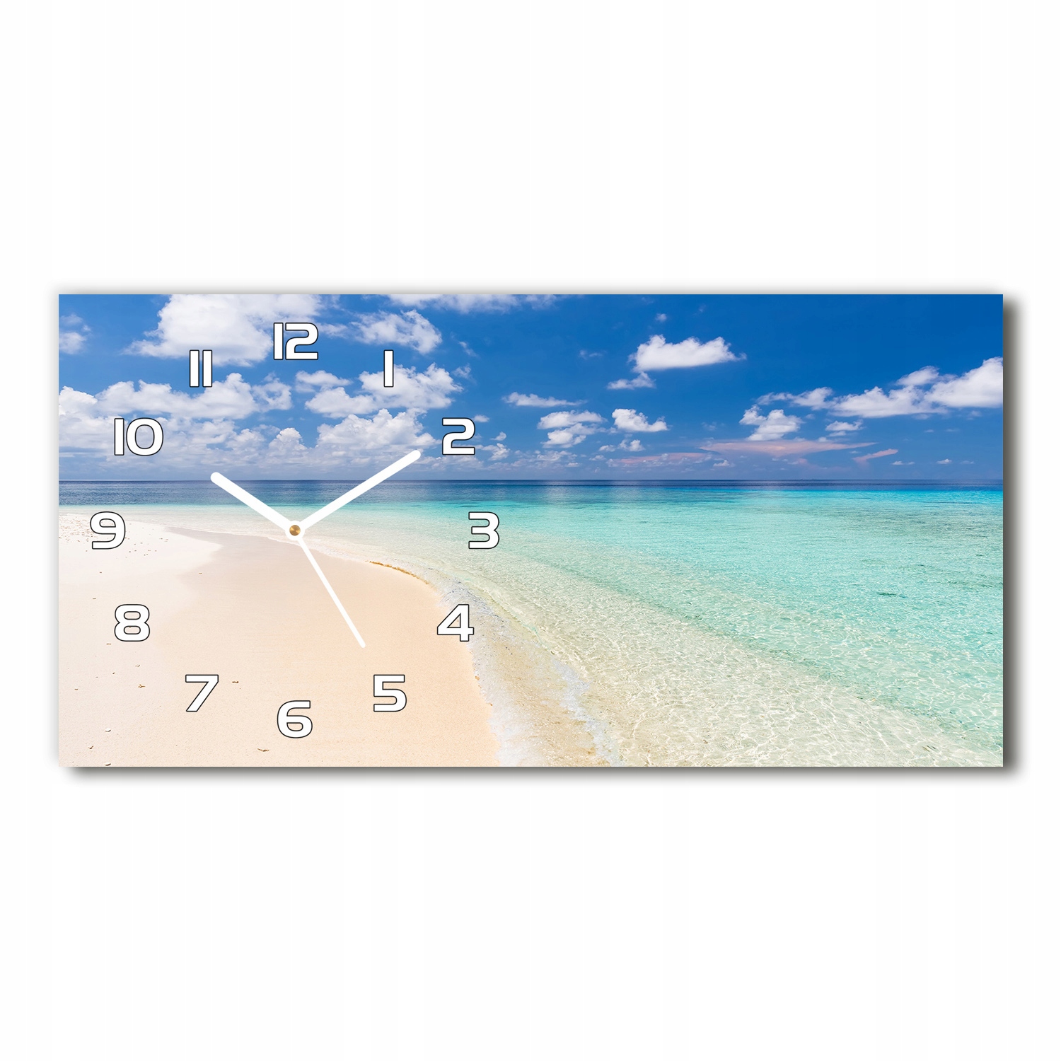 

Zegar ścienny szklany Plaża na Malediwach 60x30 cm