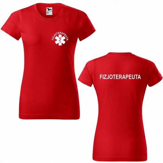 

Damska koszulka z nadrukiem Fizjoterapeuta L 07