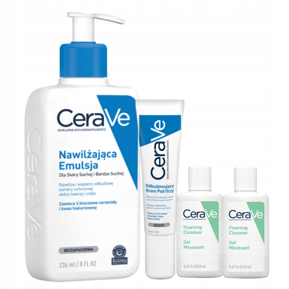 CeraVe Zestaw Krem pod Oczy 14g Emulsja Nawilżająca Twarz i Ciało 236ml