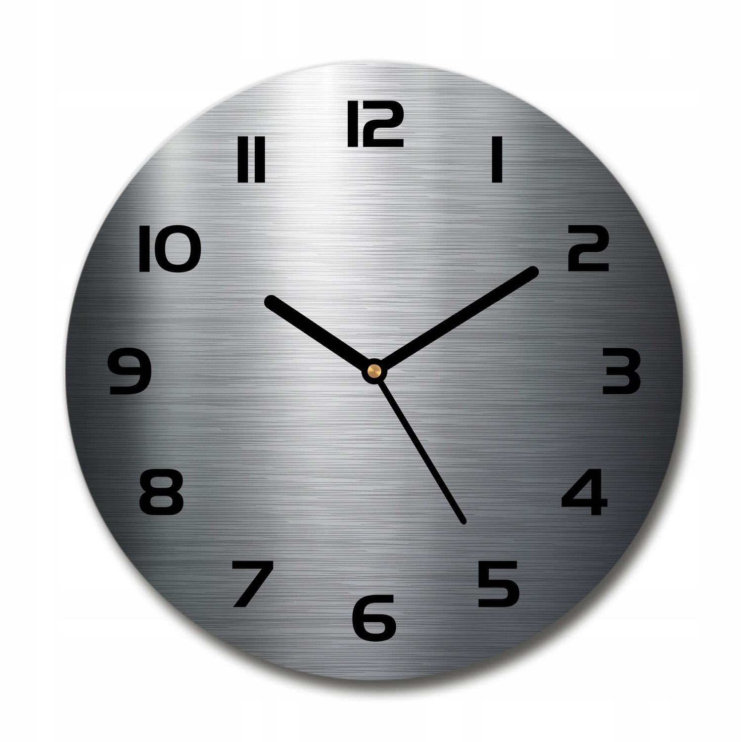 

Okrągły cichy szklany zegar Metalowe tło fi 30 cm