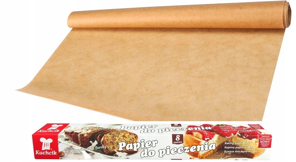 PAPIER DO PIECZENIA BRĄZOWY SILIKONOWANY DO PIECZENIA KUCHCIK BOX 8M