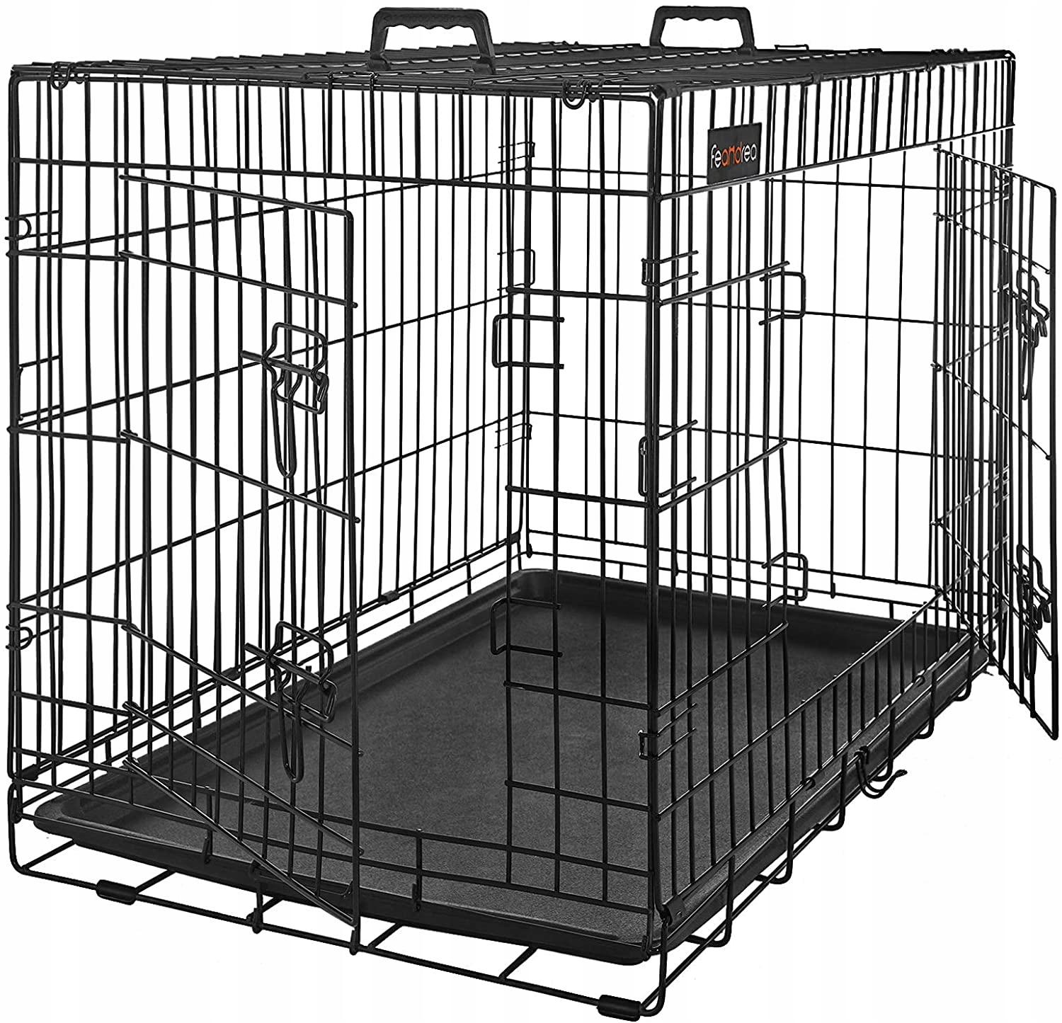 Levně PPD48BK Feandrea Klec pro psa, skládací, přenosná, 122 x 74,5 x 80,5 cm