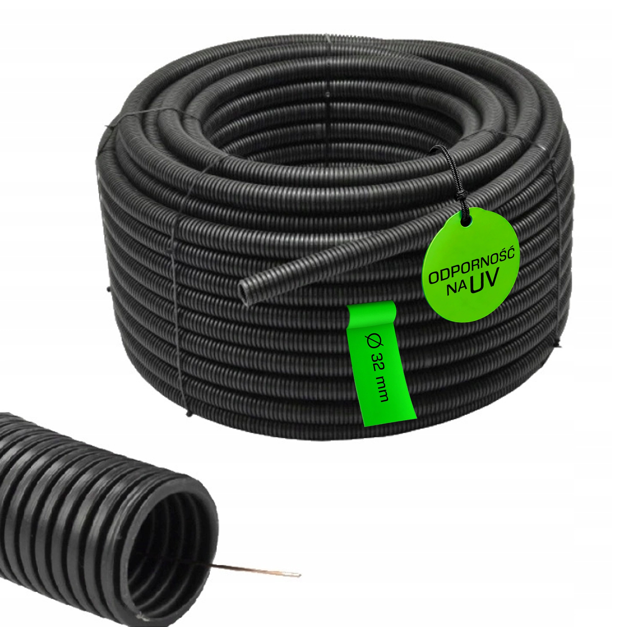 Chránič kabelů Husí Krk s dálkovým ovládáním pro 32mm kabely Odolný 750N 25m Černý Aks