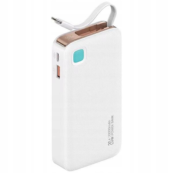 Usams Powerbanka s navíjecím kabelem USB-CRetractable 10000 mAh Pd 20W Fast C