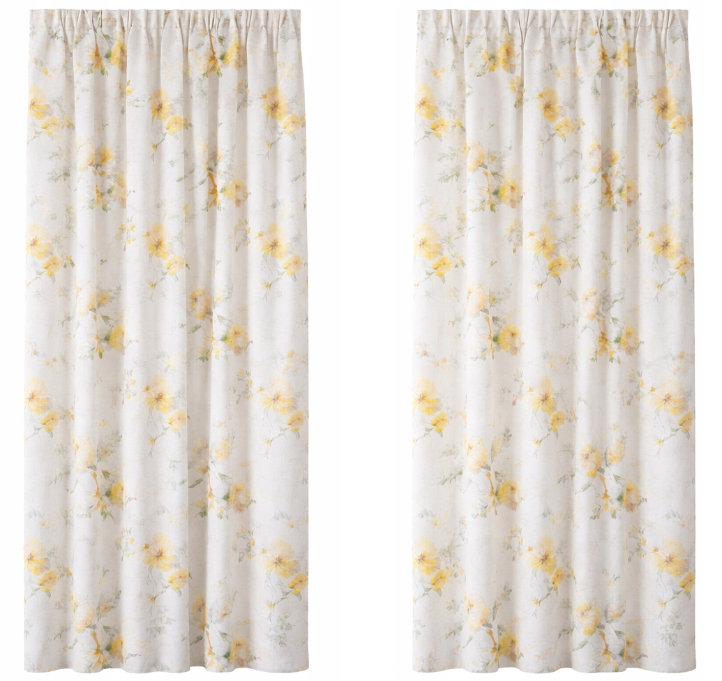 ZASŁONA ZASŁONKA W KWIATY WIOSENNE TAŚMA WSZYTA VNARCISOV 140x250