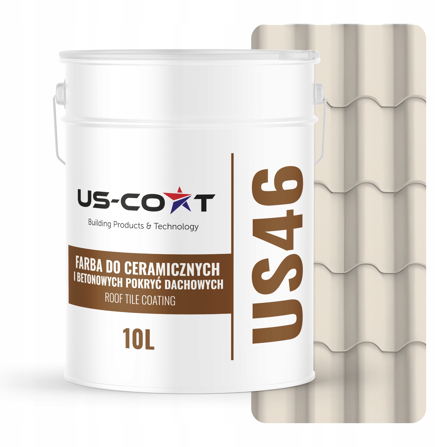 Povrchová Farba Na Keramickú Strechu 10 L Odolná Krémová RAL9001 Polomatná