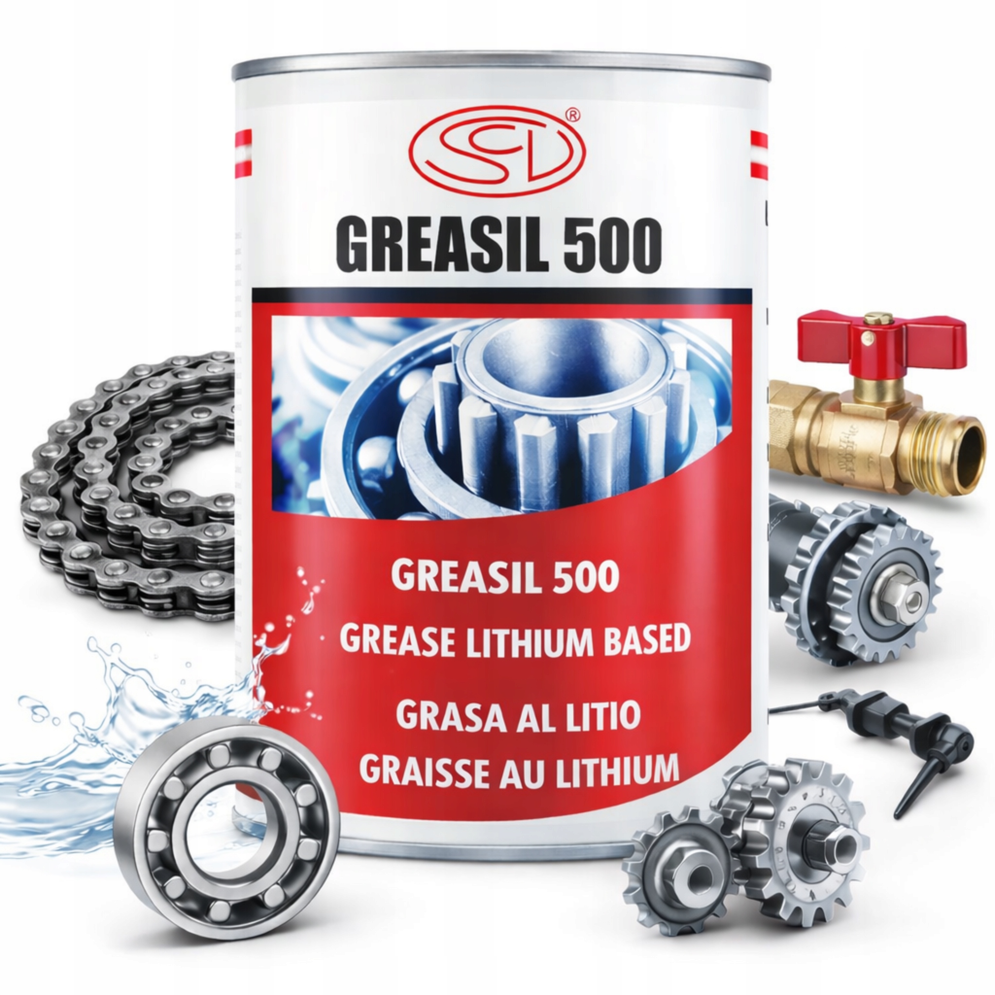 SMAR LITOWY GREASIL 500 EP2 DO ŁOŻYSK PIAST MASZYN ZAWORÓW ŁAŃCUCHÓW 900G