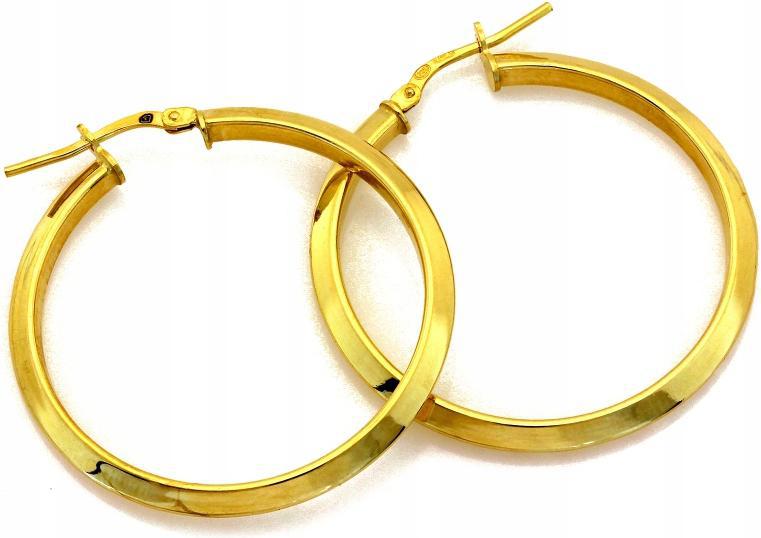 Stříbrné náušnice 925, anglické pozlacené kruhy, 38 mm, módní vzor pro ženy