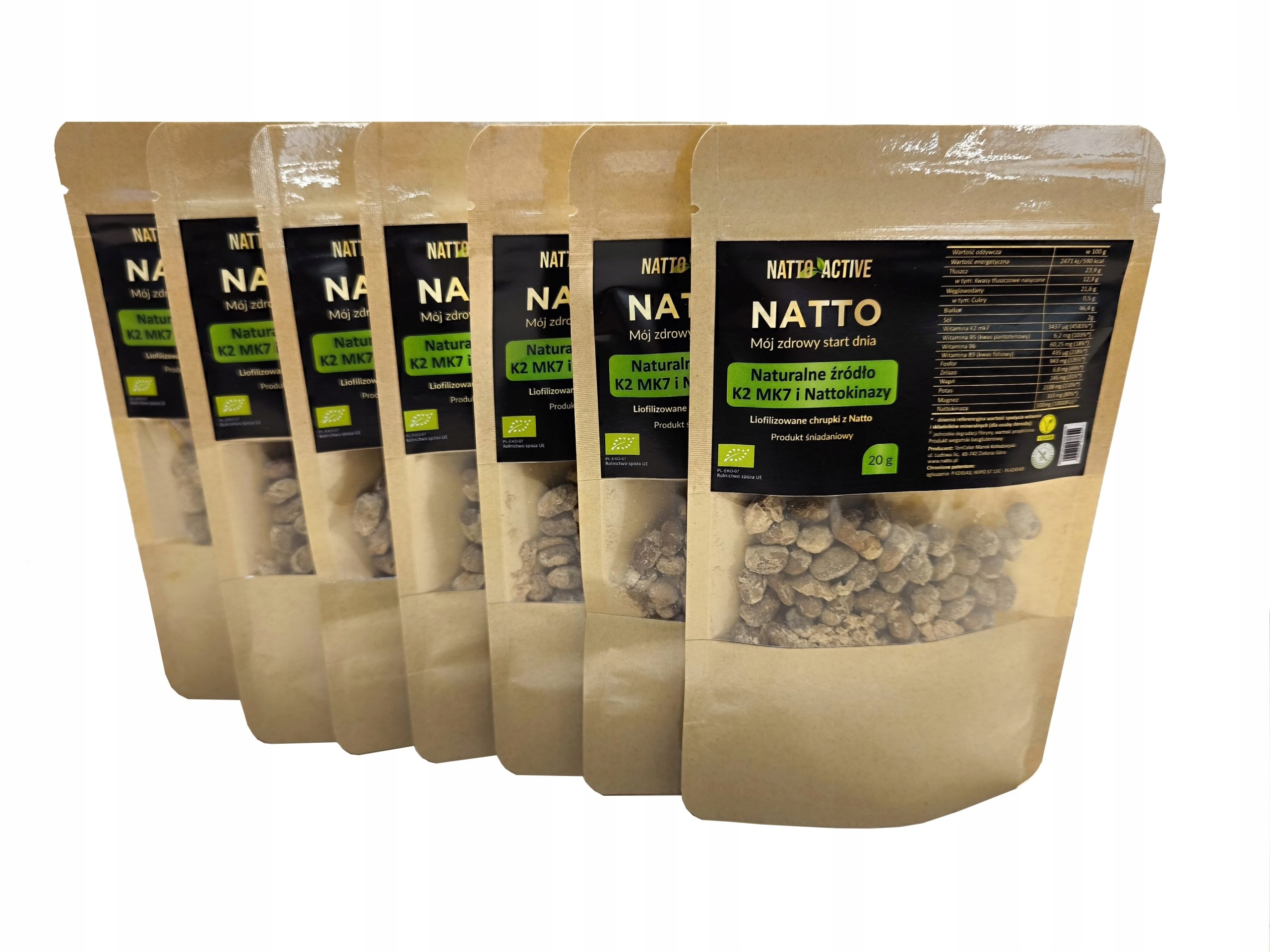 Lyofilizované křupky Bezlepkové Bio 20 g Natto 7 kusů 7x20 g