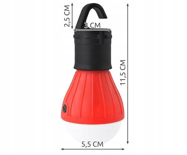 TURYSTYCZNA LAMPKA LED ŻARÓWKA NA BATERIE KEMPING Moc 0 W