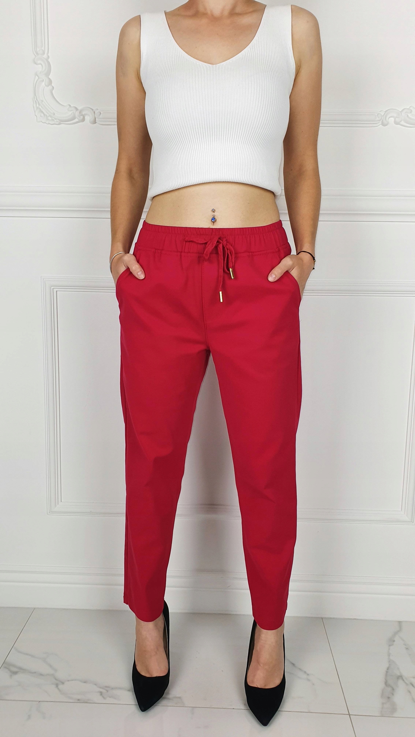 ELEGANCKIE DAMSKIE SPODNIE GUMKA 7/8 Plus-Size Marka Dunakeszi