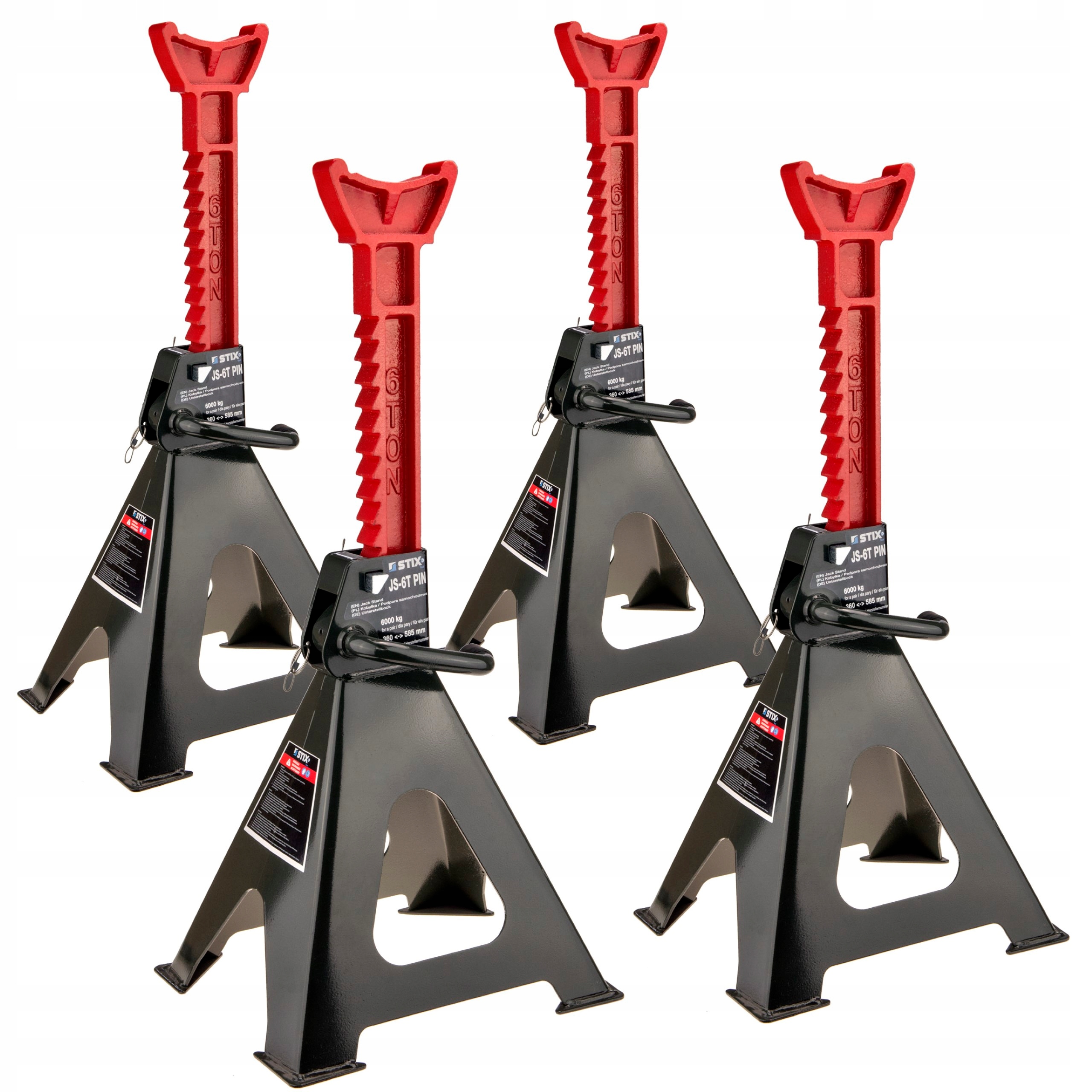 KOBYŁKI SAMOCHODOWE WARSZTATOWE 6T MOCNE PODPORY ZABEZPIECZENIE PIN 4szt.