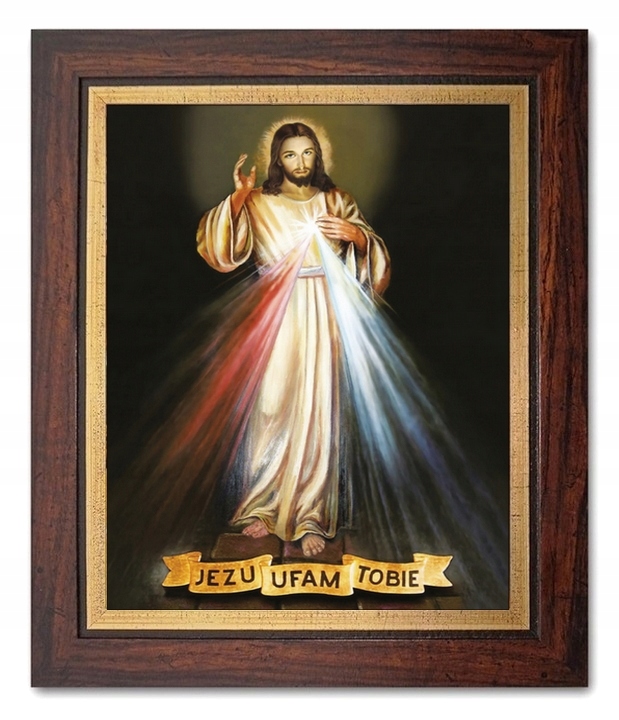 obraz religijny Jezu Ufam Tobie Jezus Miłosierny rama
