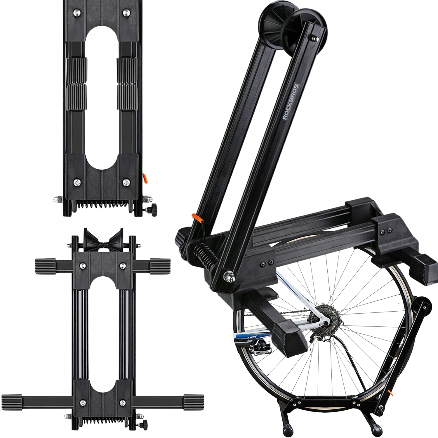 Stojak Rowerowy Podłogowy Regulowany Przód Tył Składany 24-27,5 Rockbros