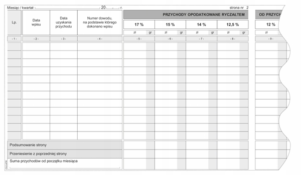 DRUK EWIDENCJA PRZYCHODÓW R1 A5 RYCZAŁT M i P EAN (GTIN) 5903242102646