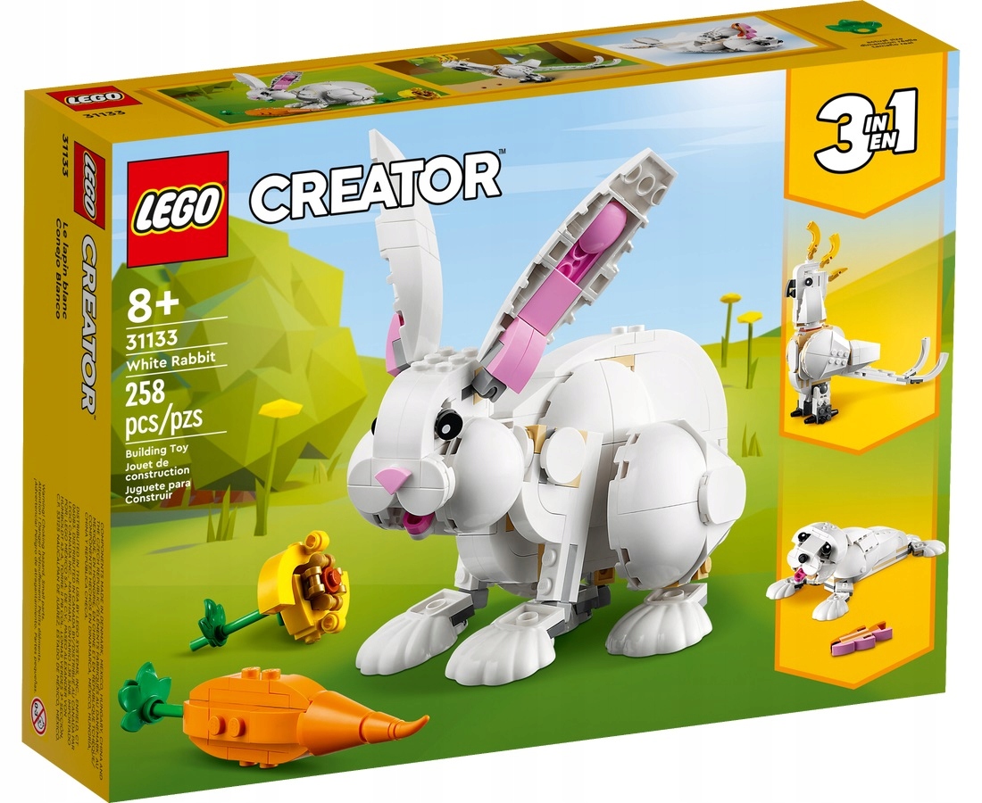 

Lego Creator Biały Królik Papuga Foczka 3W1 31133