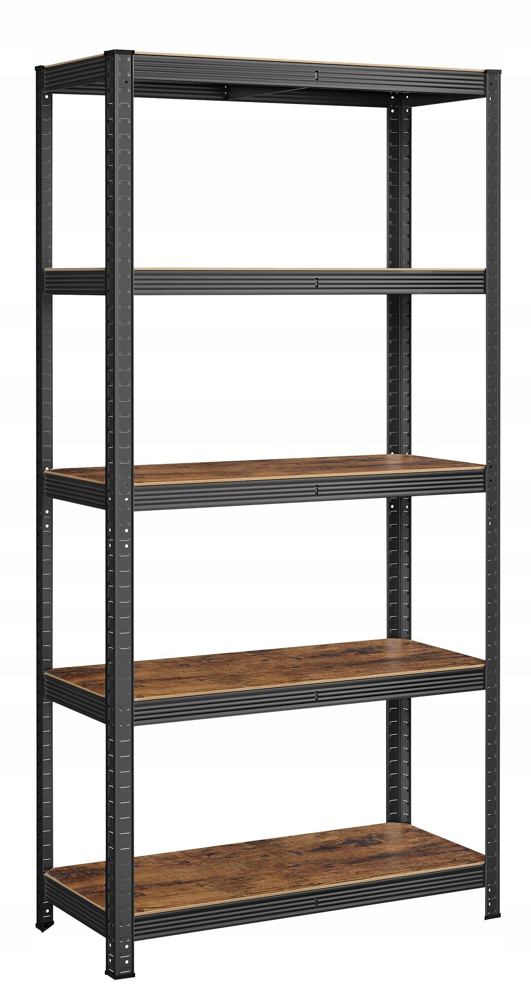 Pevný vysoký regál na knihy, 5 políc, rustikálny hnedý, 180 cm