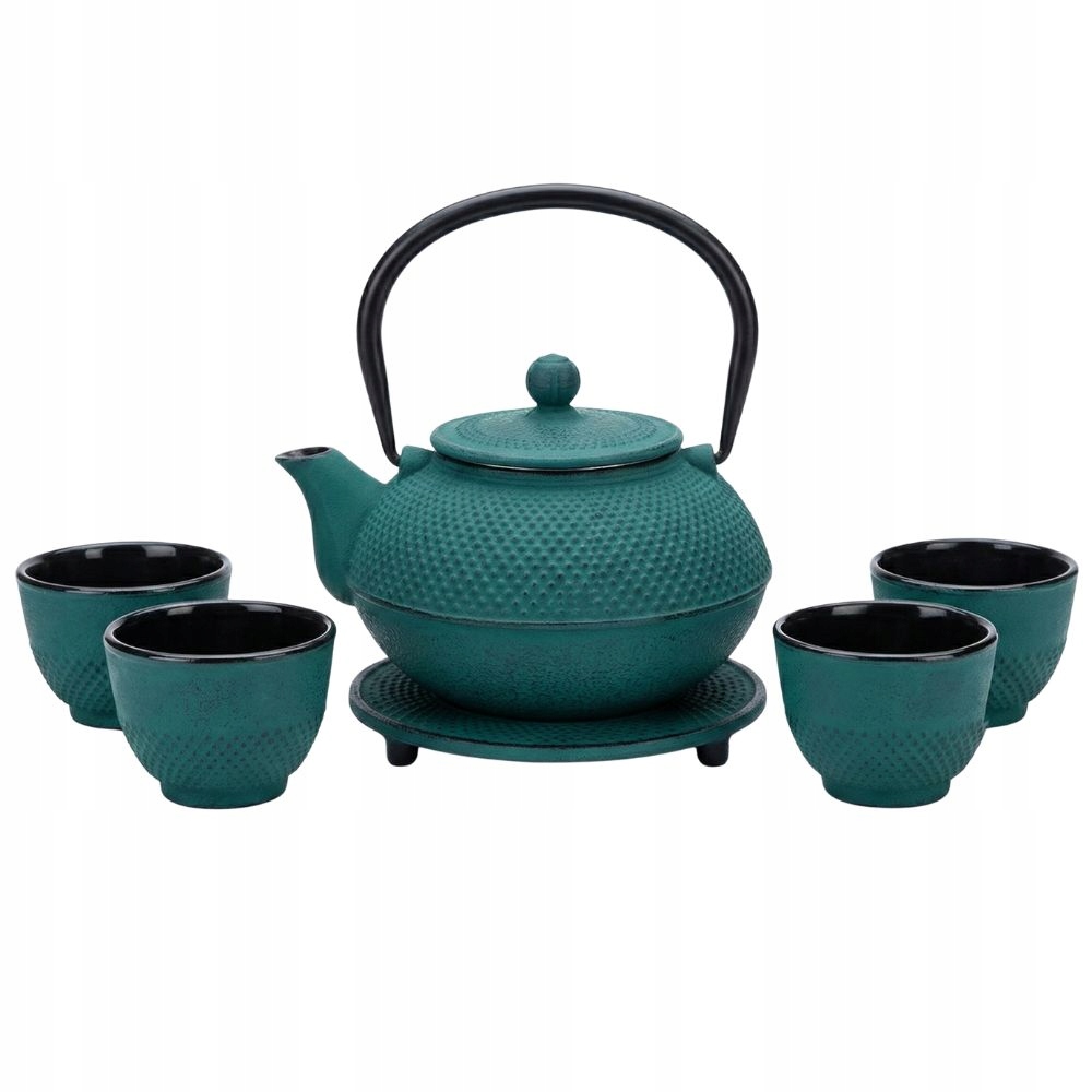 Čajová Kanvica Liatinová Šálky Sada 1,5L Indukcia Darček