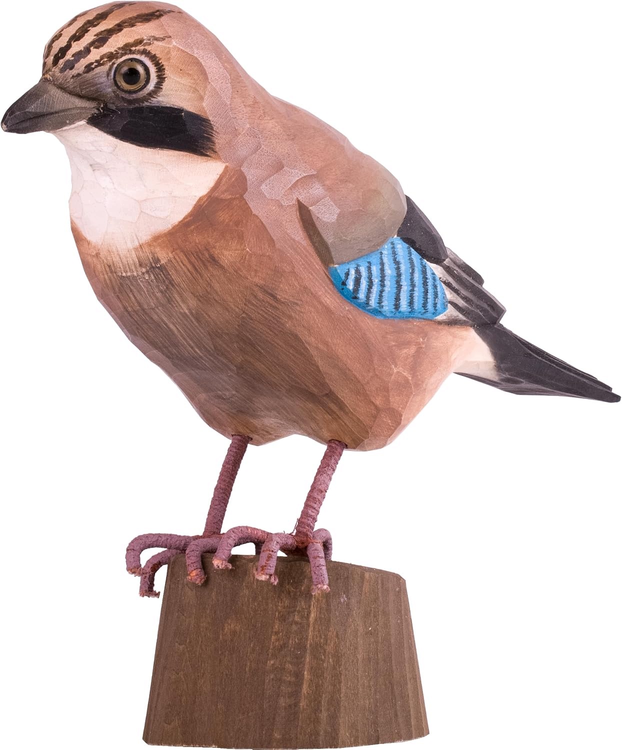Dřevěný Pták Sojka Ručně Vyřezávaný Decobrid Wildlife Garden