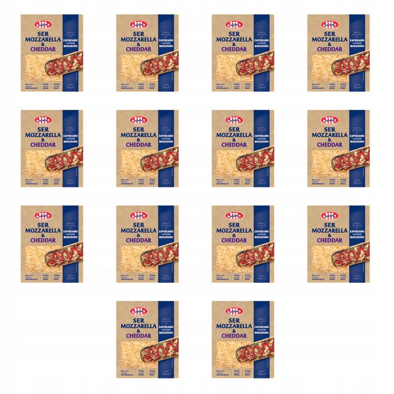 Mlekovita Sýr mozzarella & cheddar hobliny 200 g X14