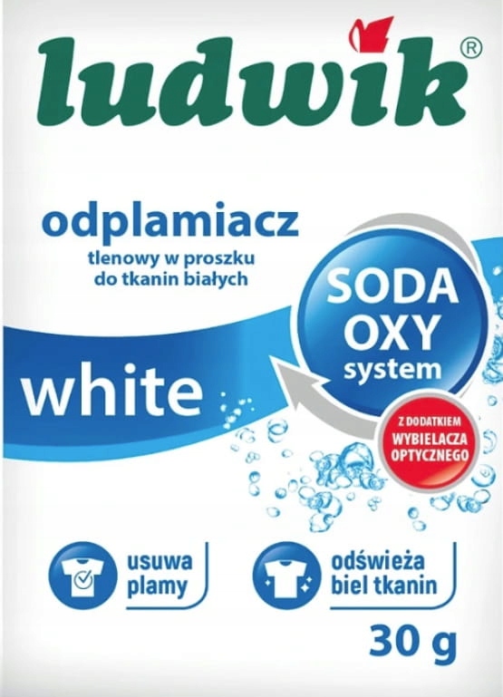 

Odplamiacz tlenowy w proszku do białego 30g Ludwik