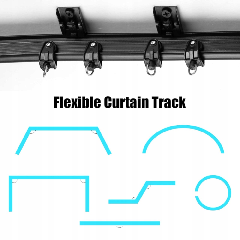 5M GIĘTKA SZYNA SUFITOWA DO ZASŁON PRYSZNICOWYCH DZIELNIK POKOJU Materiał wykonania plastik