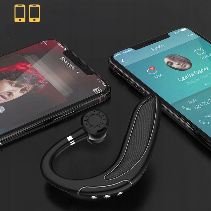 ZESTAW SŁUCHAWKOWY BLUETOOTH 5.0 SŁUCHAWKA do UCHA Impedancja 1 Ω