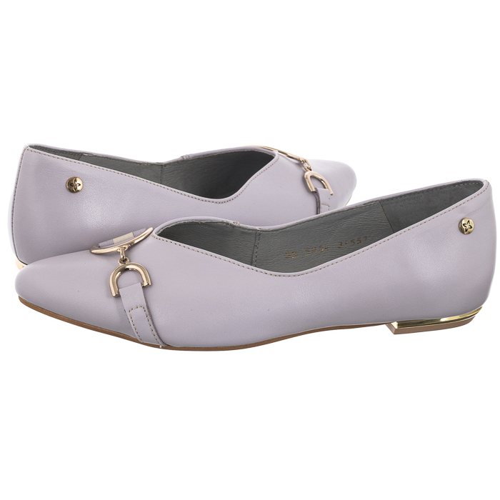 Dámské kožené baleríny Maciejka Fialové 05934-05