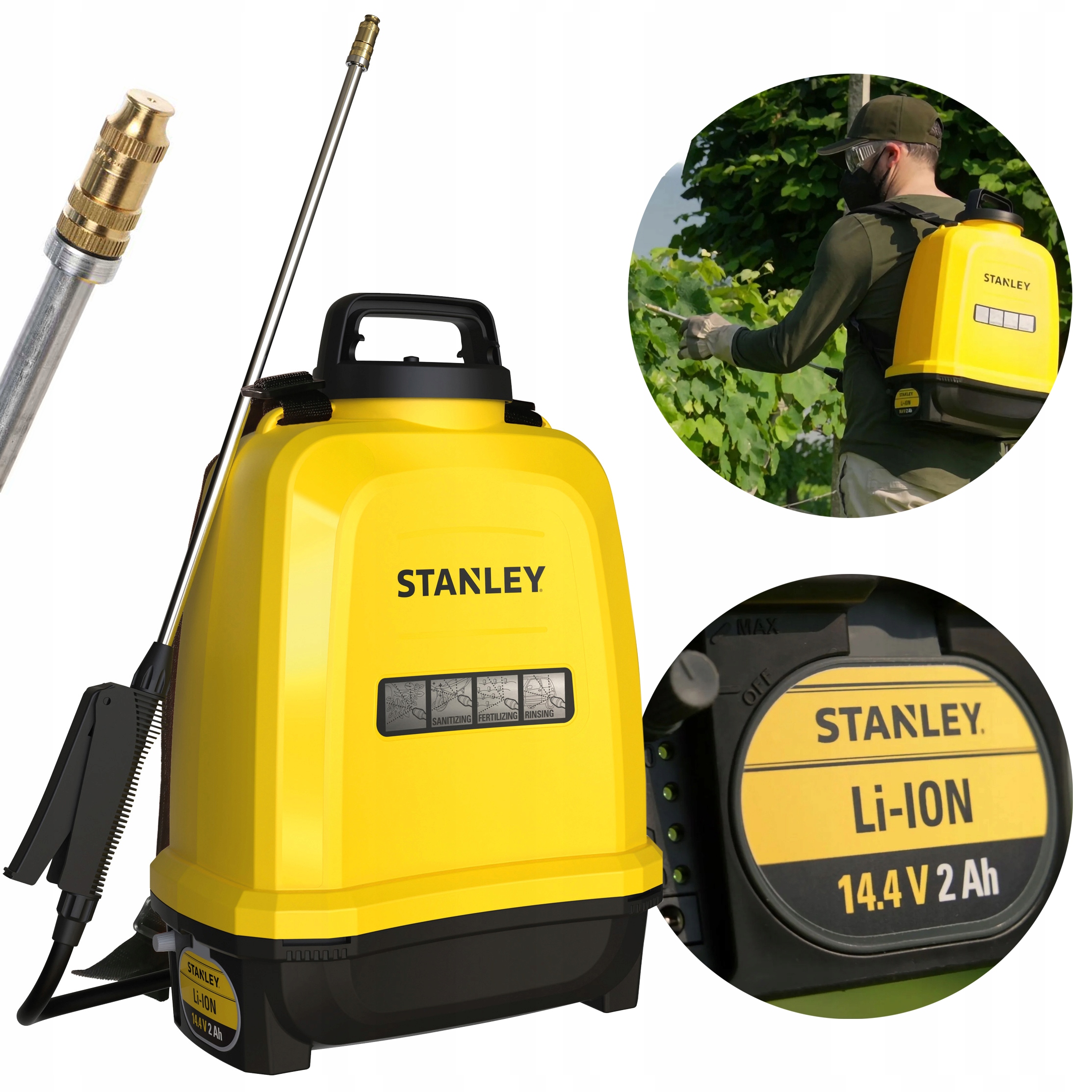 Akumulátorový Zahradní Postřikovač S Regulovatelnou Lankou 12 L Stanley
