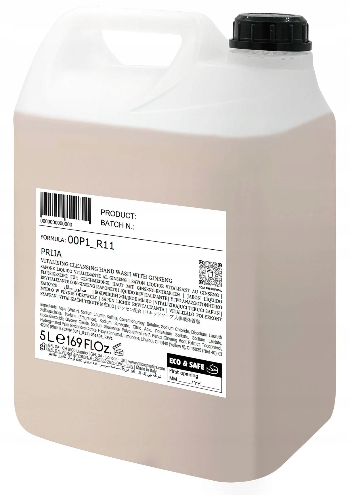 Prija Čistící tekuté mýdlo na ruce Ženšen Dárek Spa Hotelové 5L