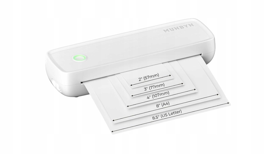 Termální Bluetooth Tiskárna Munbyn B8 Bezdrátová A4 Přenosná Cestovní