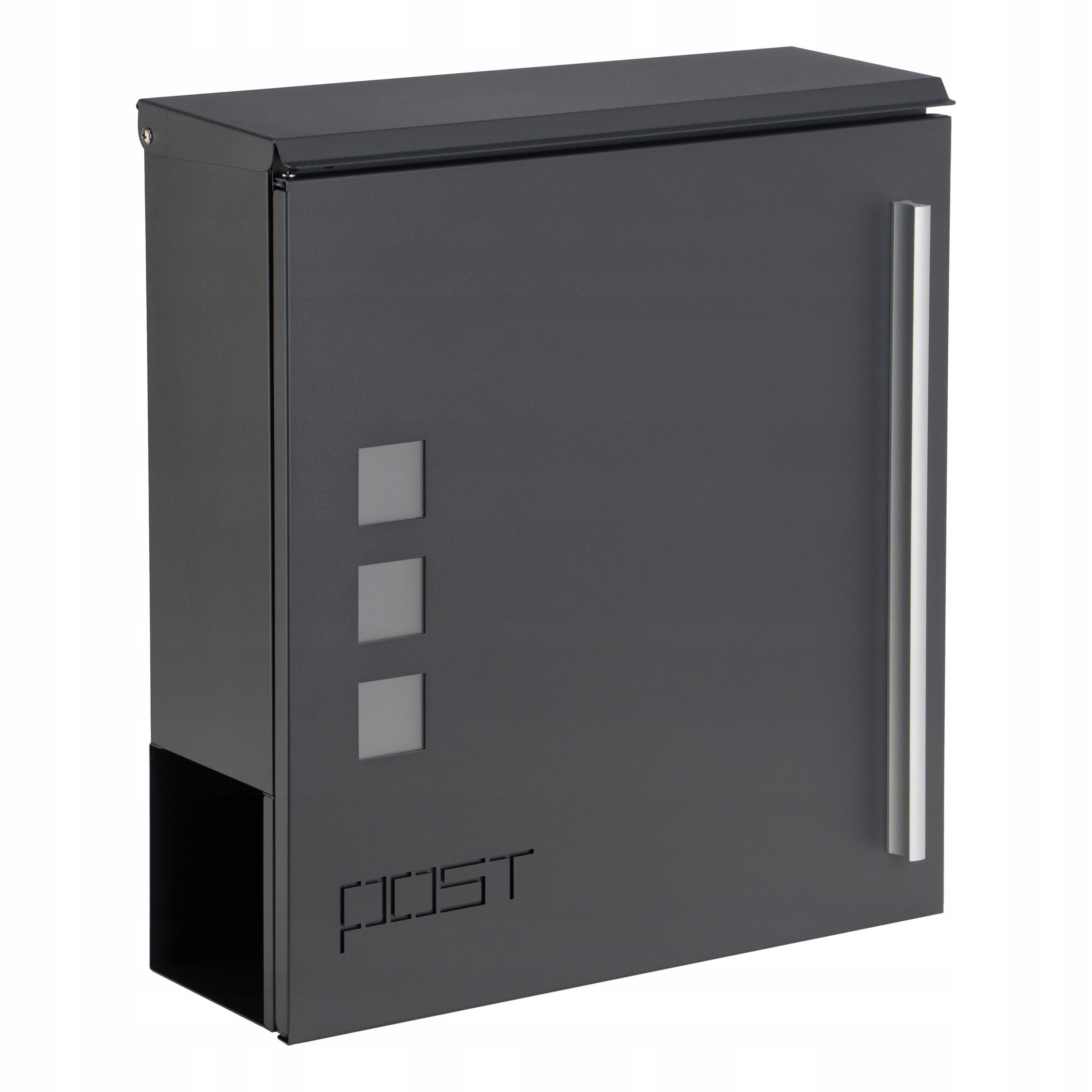 Poštovní schránka na dopisy s novinami, šedá, 34x31 cm