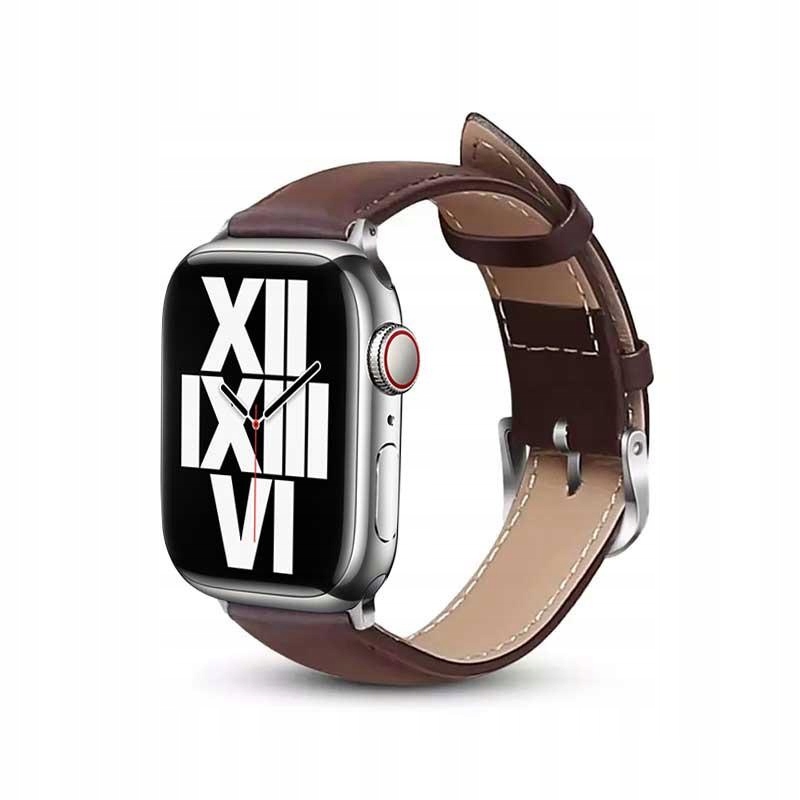 Pasek Skórzany Do Apple Watch Se 11 10 9 38 40 41 42 Brązowa Opaska Crong