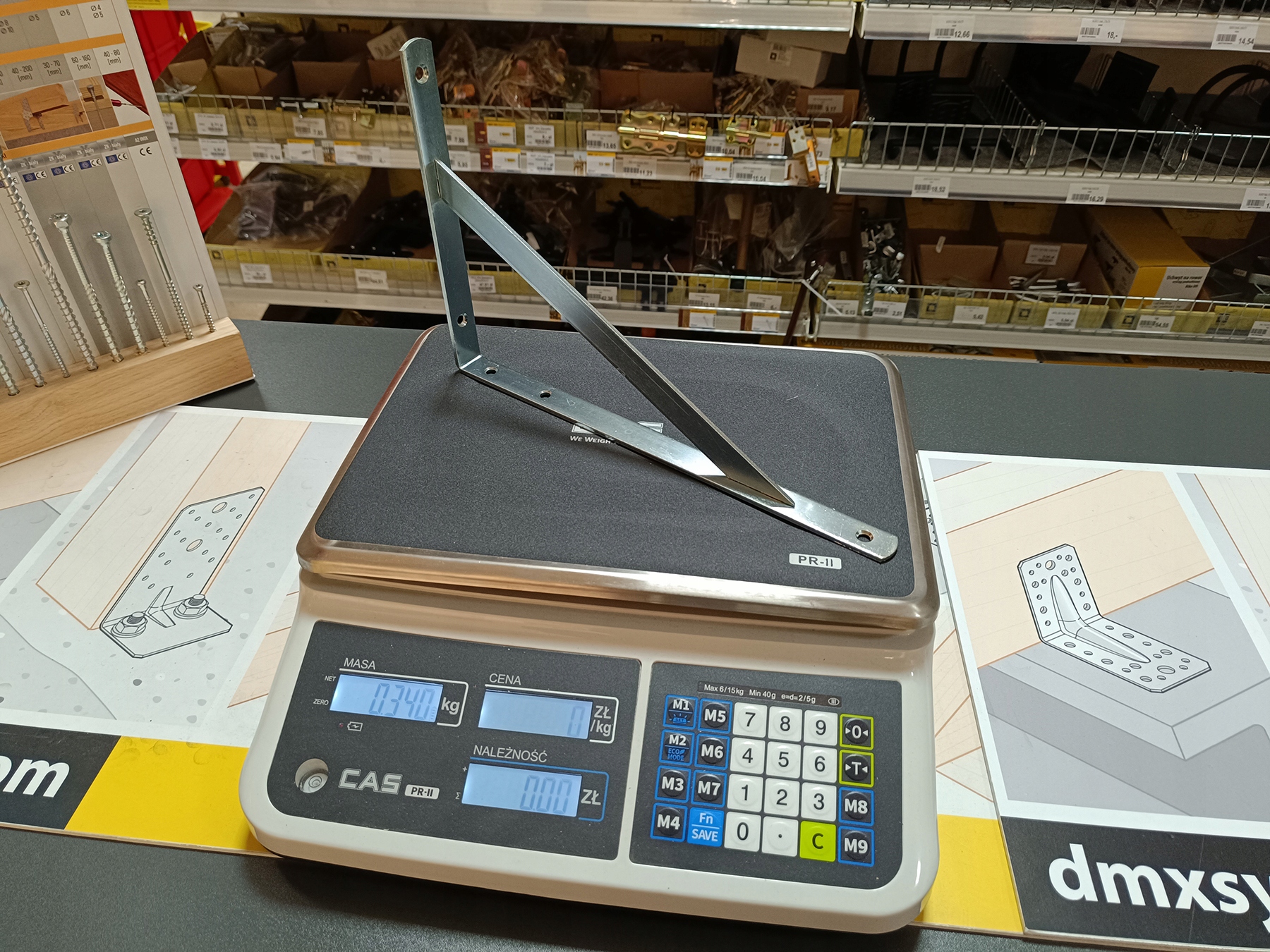 WZMOCNIONY KĄTOWNIK WSPORNIK PODPÓRKA UCHWYT PÓŁKI OCYNKOWANY PÓŁKĘ 30x20CM Szerokość 20 cm