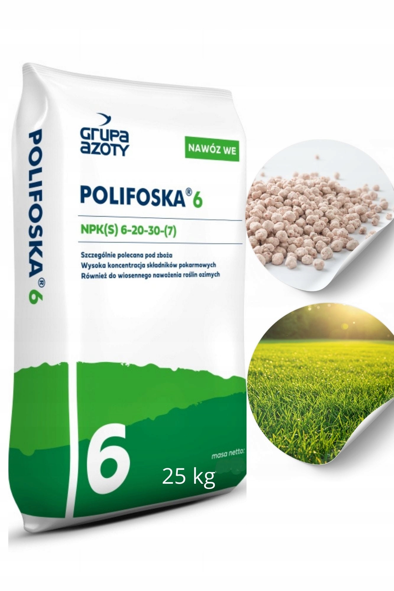 Polifoska 6 Nawóz WieloskładnikowyNPK 25kg Ogród Trawnik GrupaAzotyGranulat