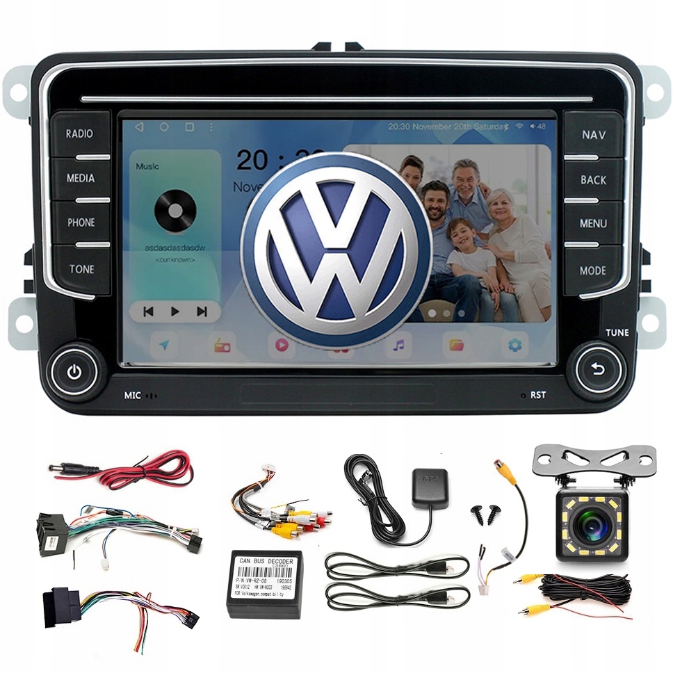 Rádio Android Carplay Vw Passat B6 B7 Golf 5 V 6 VI Tiguan Touran Caddy Rds