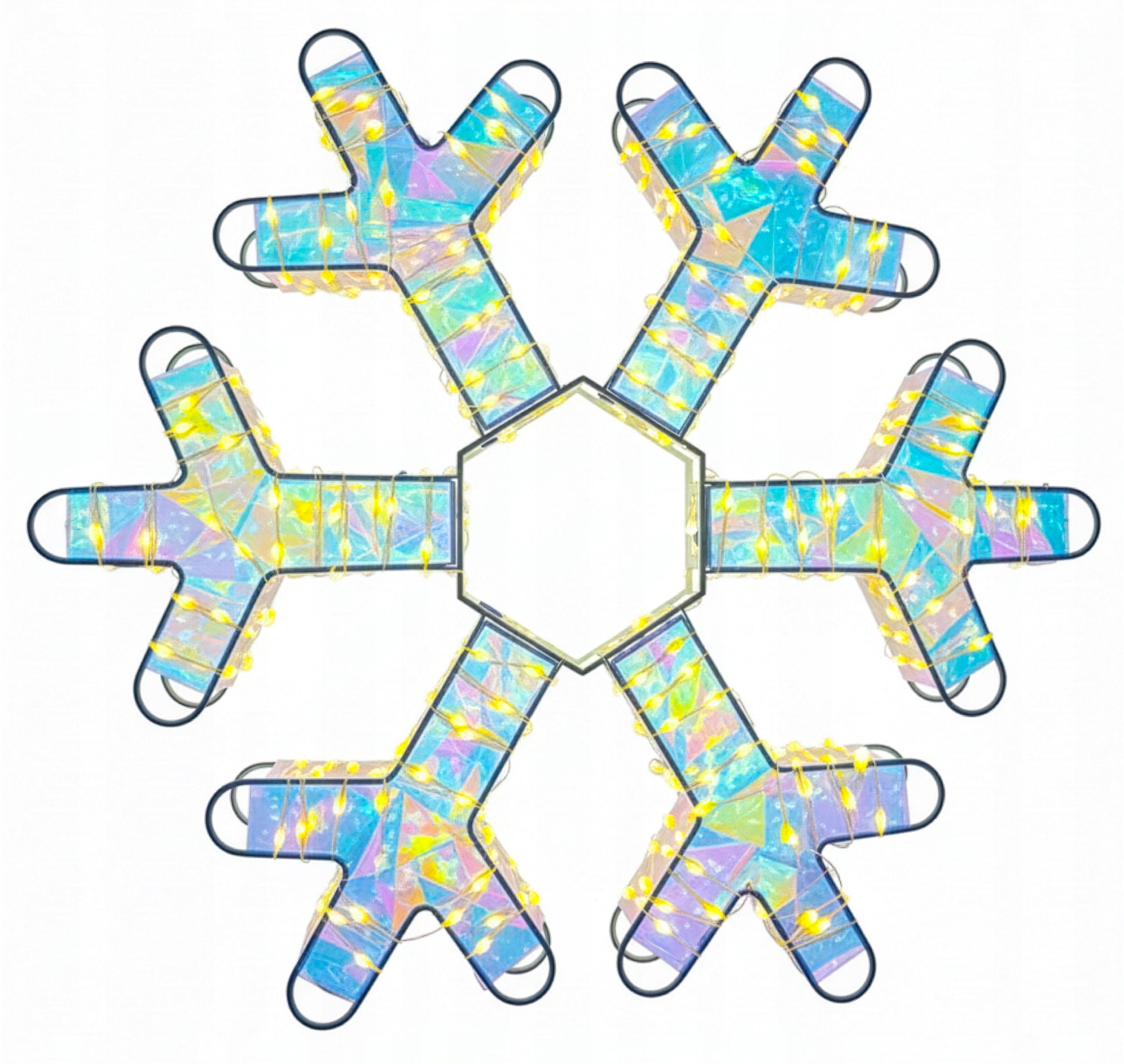 Vánoční Dekorace Sněhová Vločka 240 Led Vločka 3D Bílá Teplá Barevná