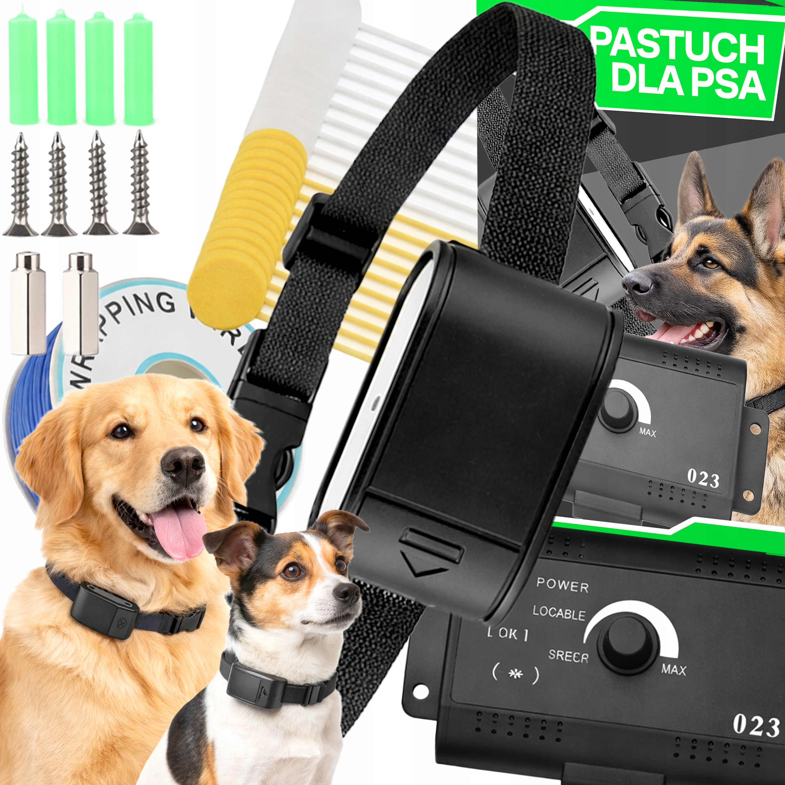 Levně Elektrický Ohradník Pro Psy Kotec Oplocení Obojek S Nastavením Sada