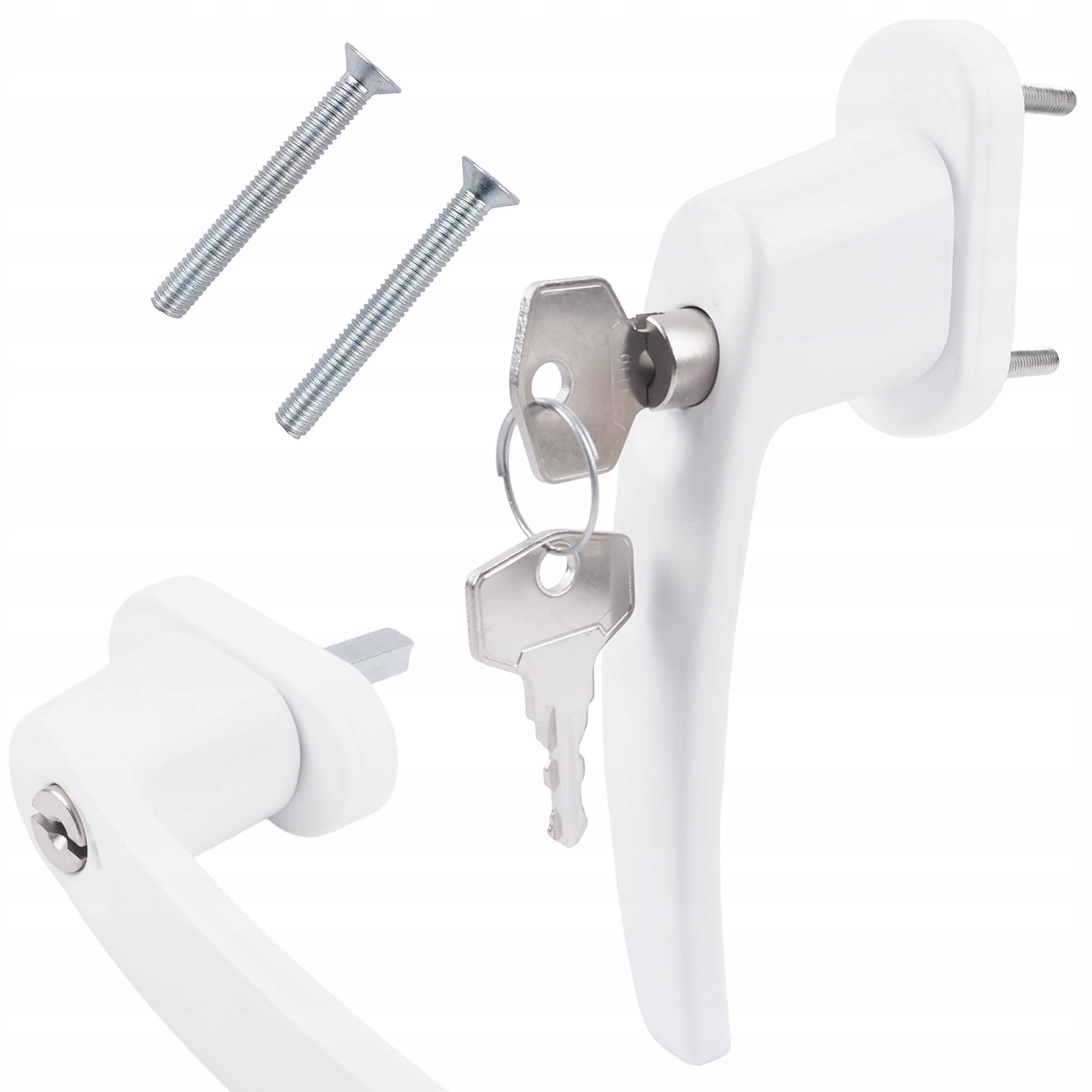 KLAMKA OKIENNA DO OKIEN OKNA PCV BIAŁA KLUCZYK