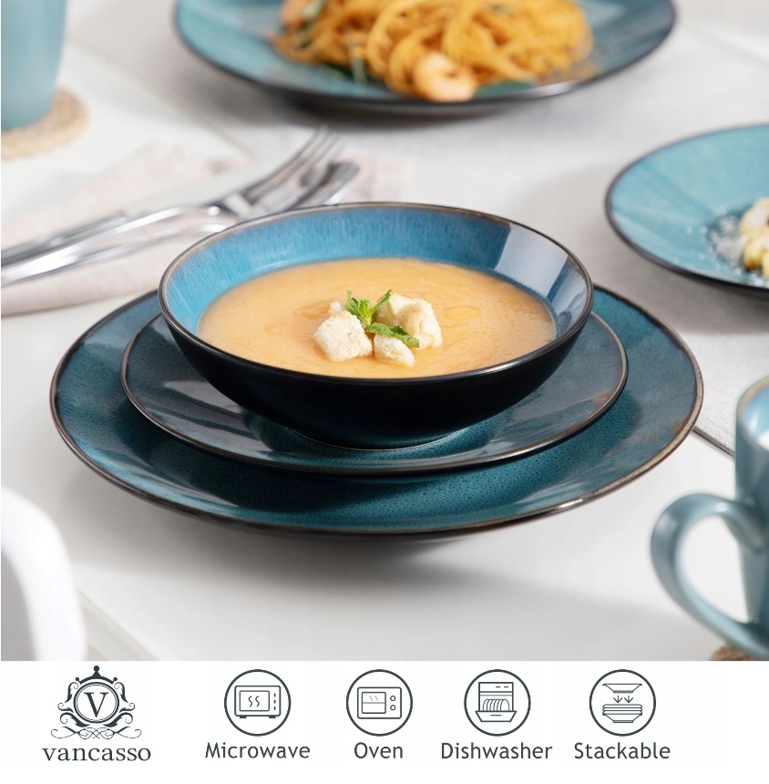 Serwis obiadowy Vintage Retro kamionka zastawa 8os Rodzaj serwisu obiadowy