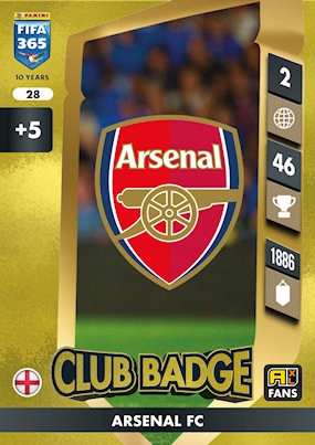 2025 Panini Adrenalyn XL Fifa 365 28 Club Badge Arsenal Fc