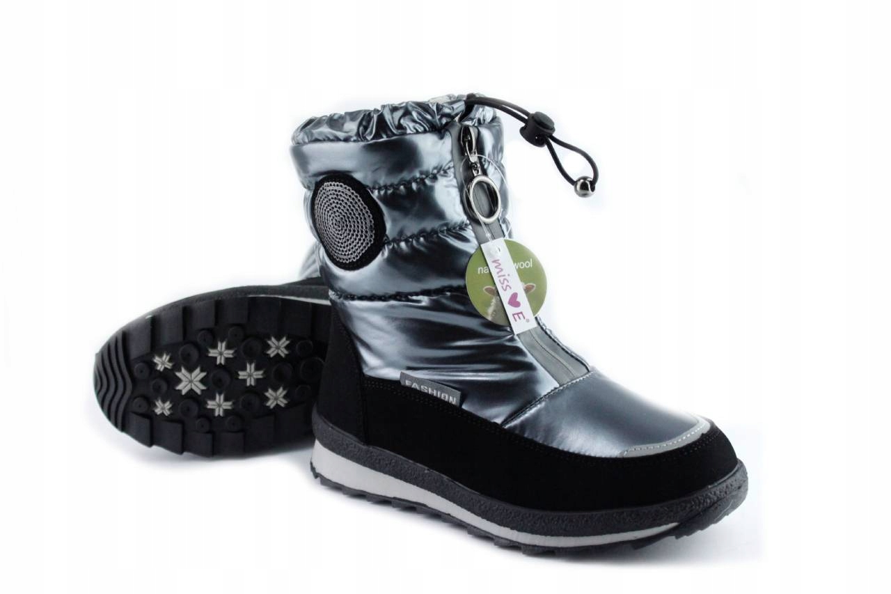 

Miss E 4324 Szare Metaliczne Sniegowce Zima R. 31