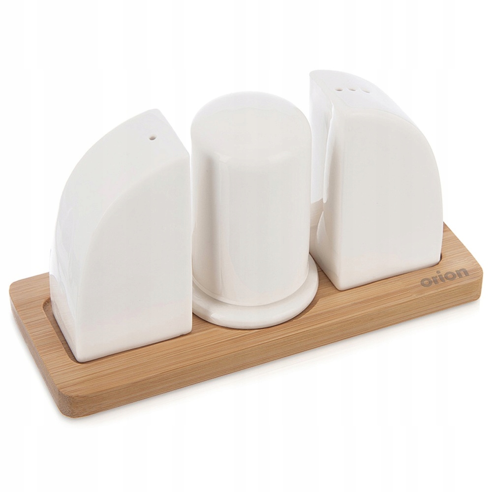 Porcelánová slánka a pepřenka se stojanem Whiteline 4 el.