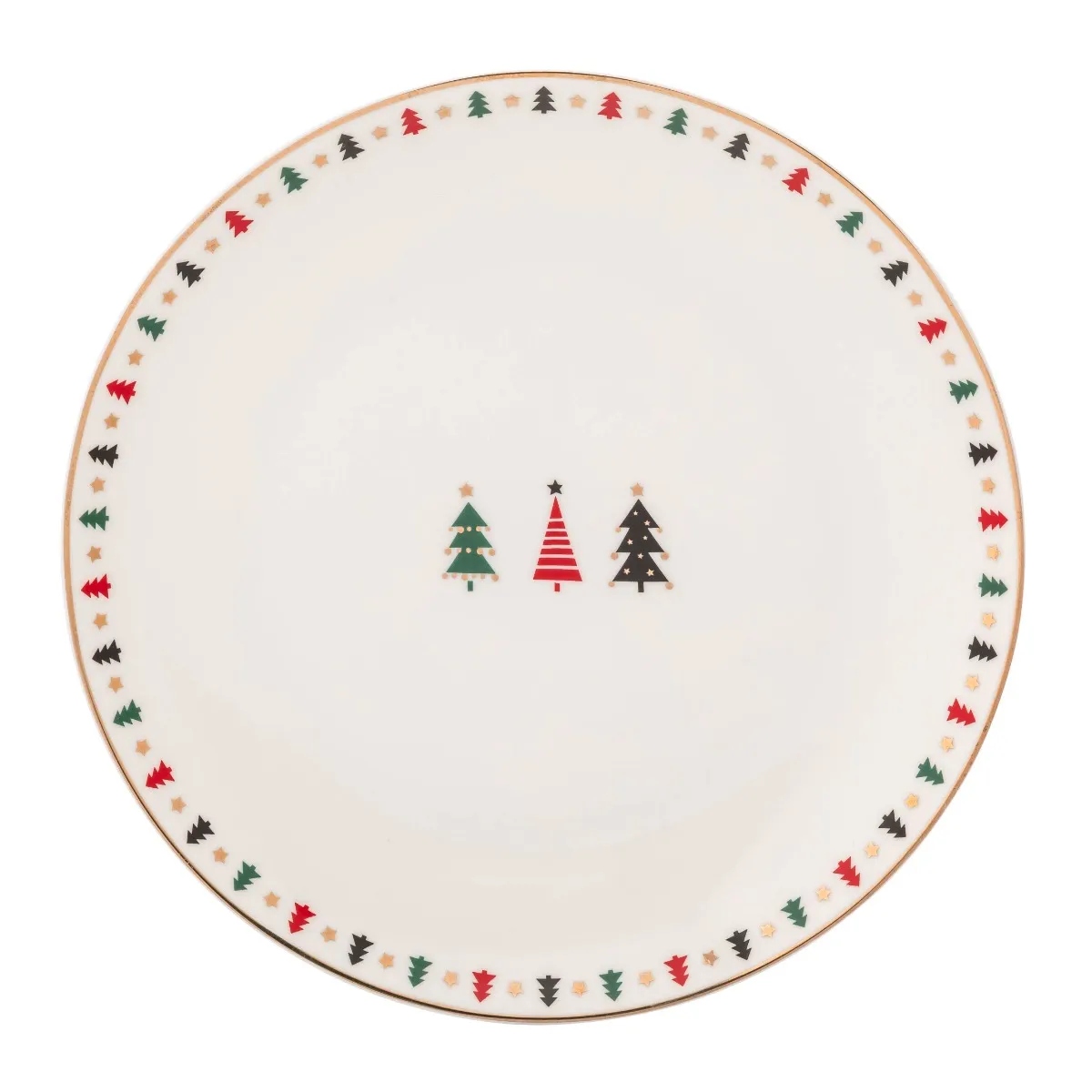 Vánoční dezertní talířky na dort Altom Design Modern Tree 20 cm 6 Ks