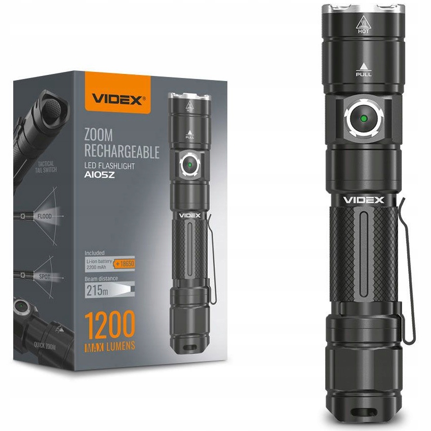 

Latarka Mocna Videx Led 10W 1200lm 5000K 2200mAh