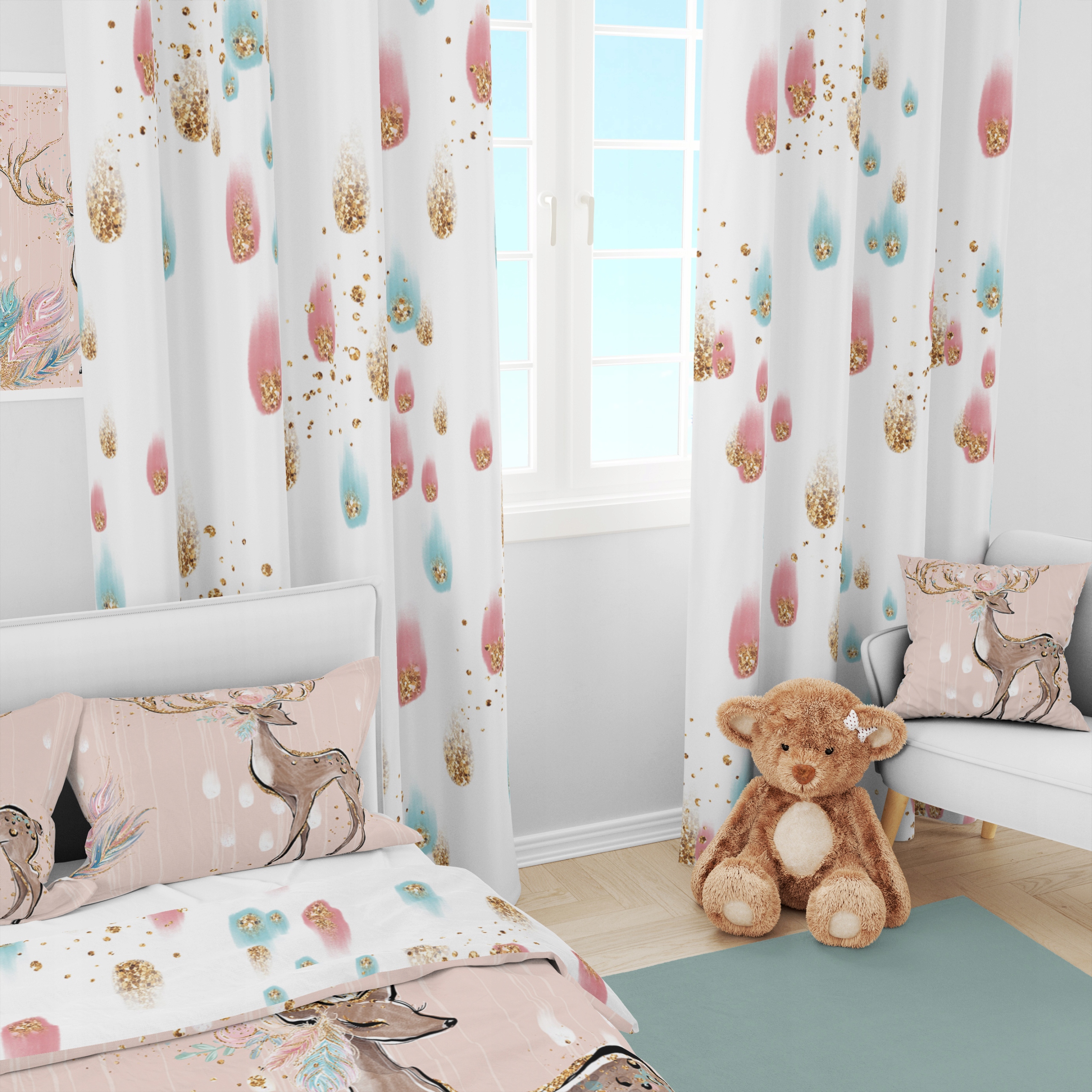 ZASŁONY ZASŁONA do pokoju DZIECKA POSZEWKA GRATIS! Długość 250 cm